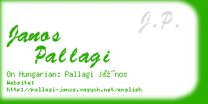 janos pallagi business card